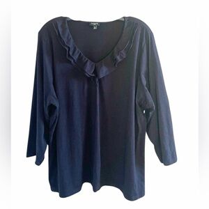 Talbots Ruffle V-Neck Top